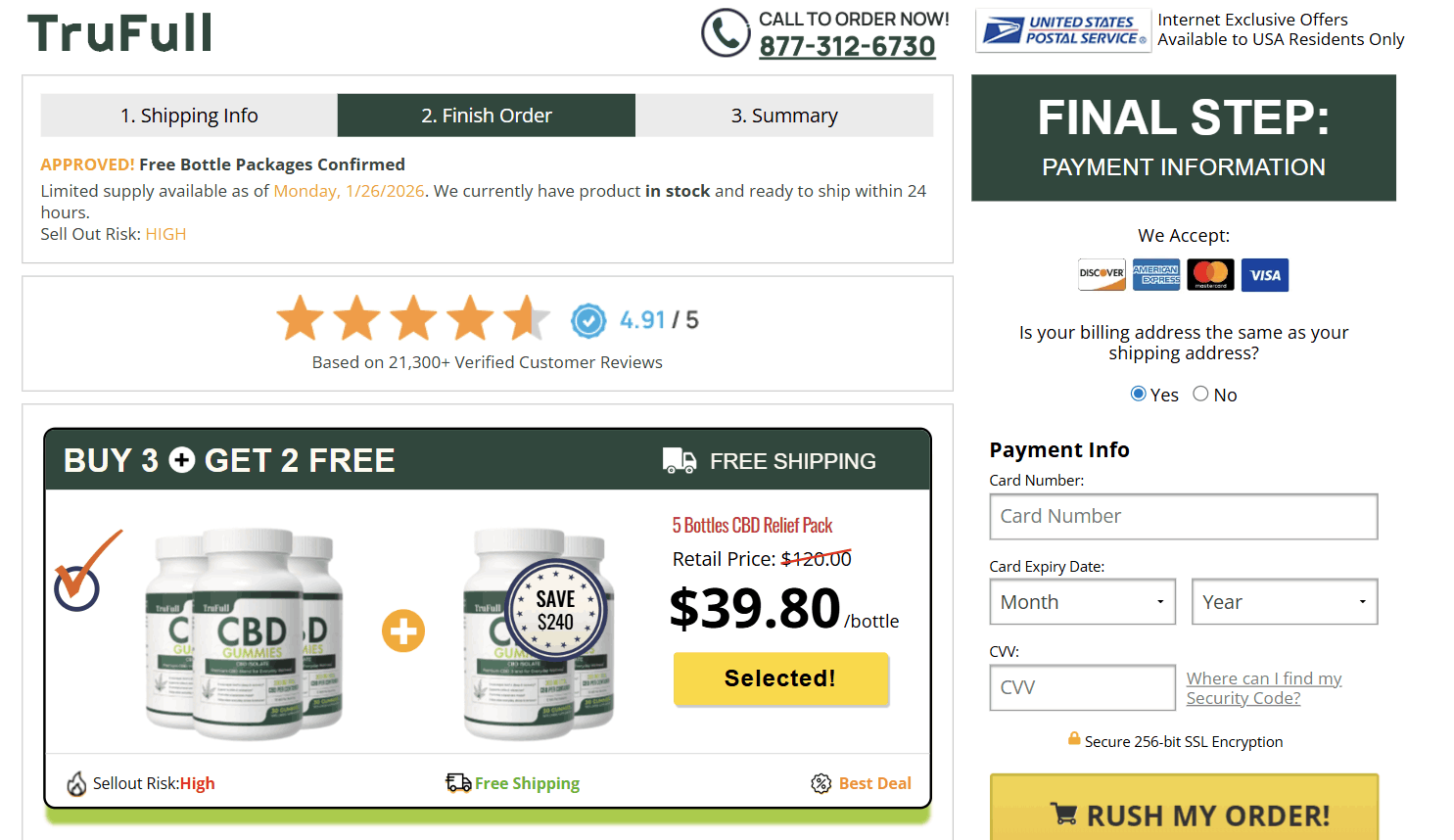 TruFull CBD Gummies-Checkout